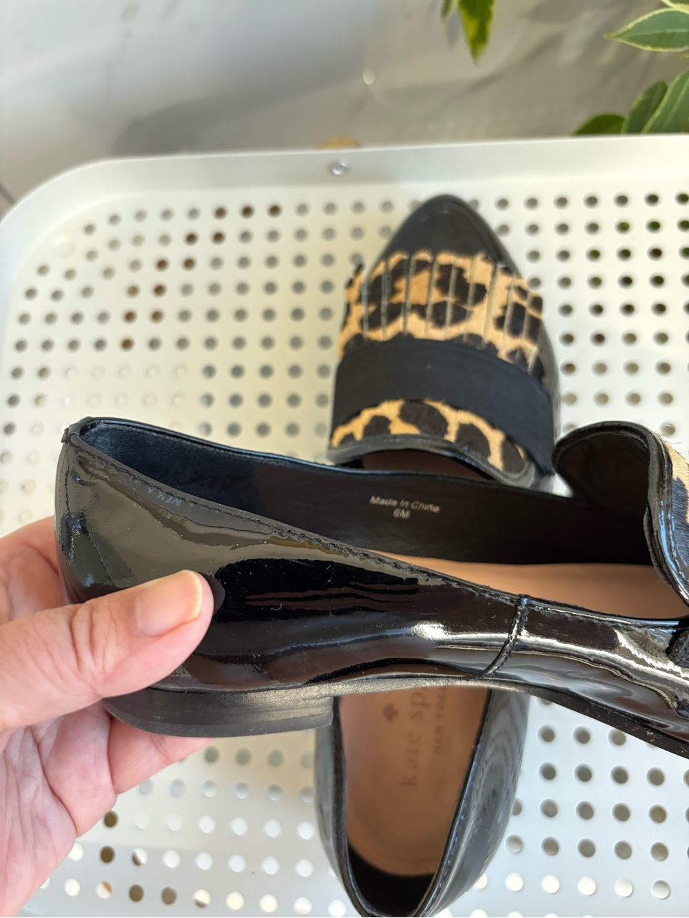 SOLD Kate Spade Trophy Leopard Calf Hair Patent Leather Kiltie Loafers - Size 6M - Picture 9 of 13